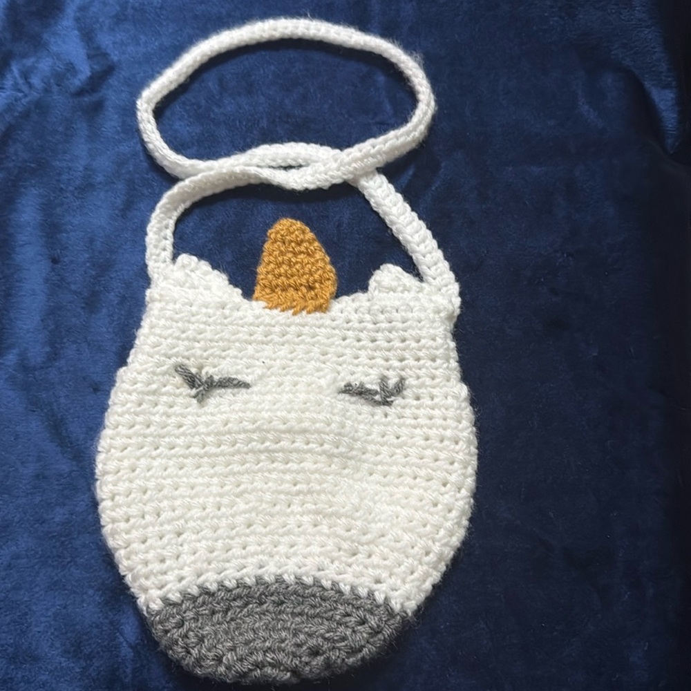 Hand Croched Unicorn Purse or Bag